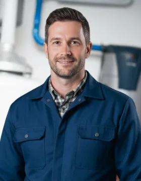 James Turner HVAC Thermal Comfort Engineer reviewing BlizzAir AC